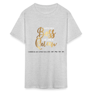 Women's Classic Boss Queen Print T Shirt - heather gray