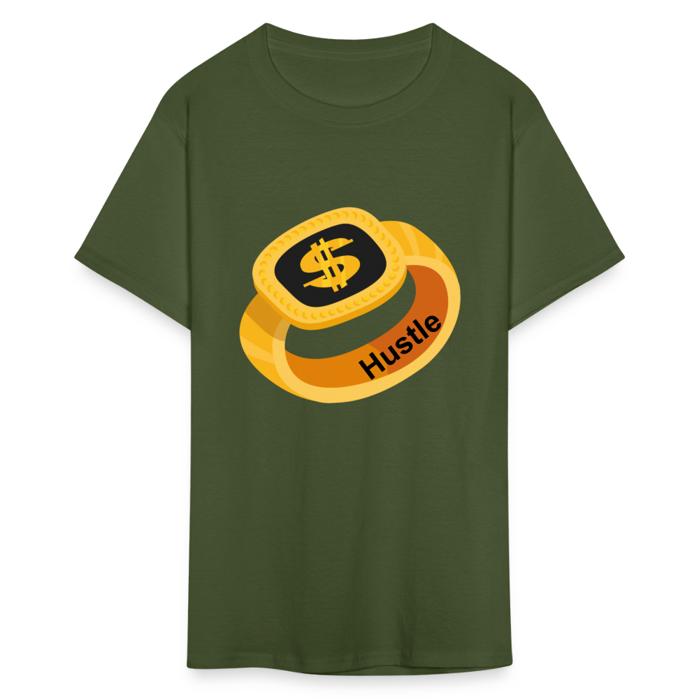 Men's Hustle Print T Shirt - military green