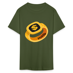 Men's Hustle Print T Shirt - military green