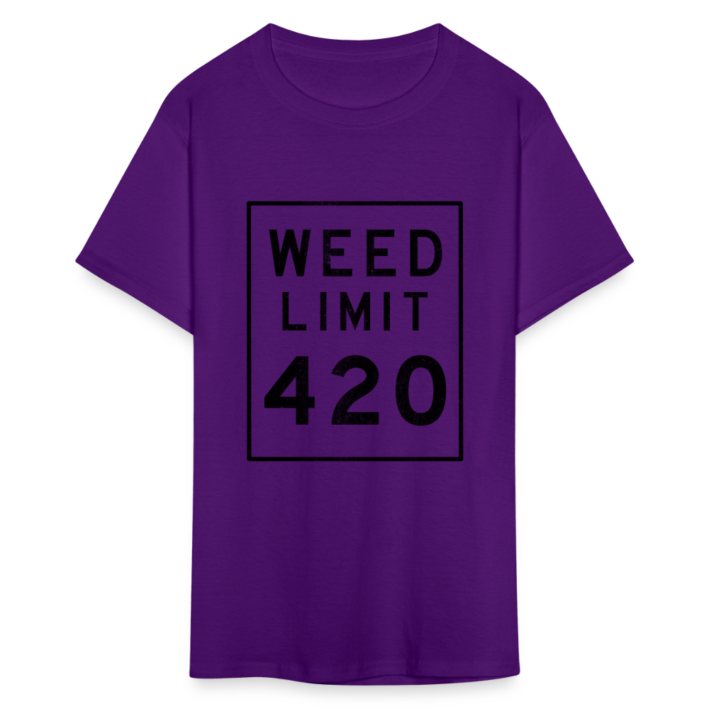 Unisex Weed Limit 420 Print T Shirt - purple