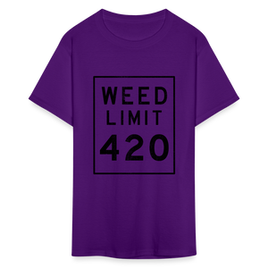 Unisex Weed Limit 420 Print T Shirt - purple