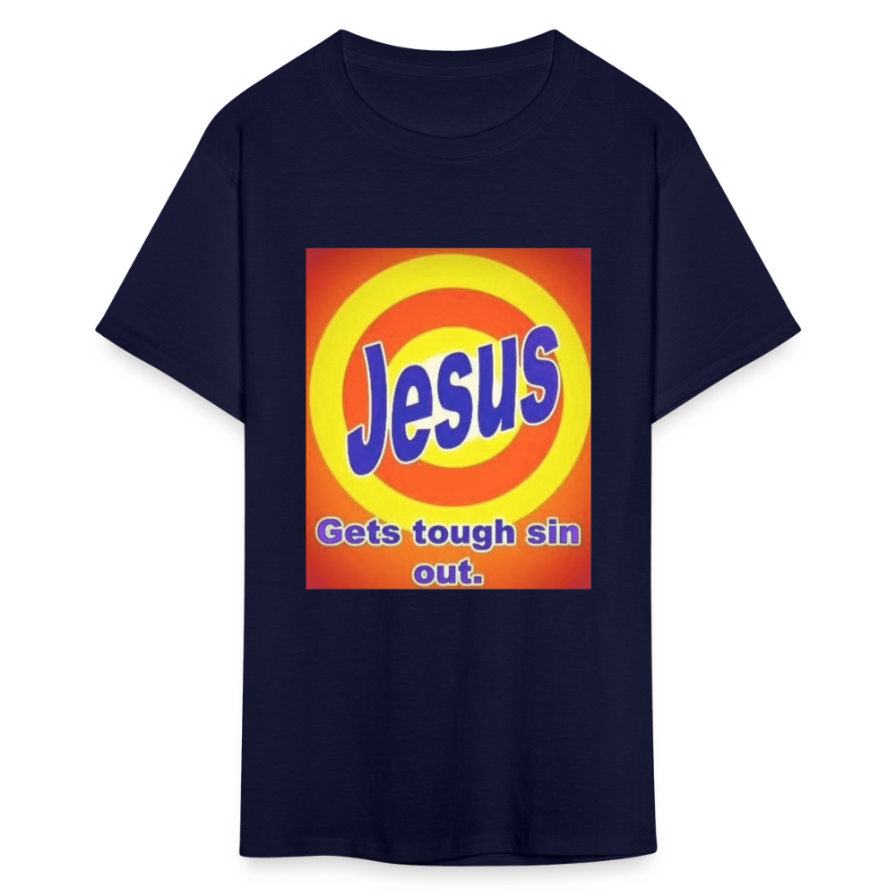 Unisex Classic Jesus Print T Shirt - navy