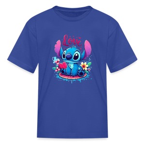 Kids Fruit of the Loom Stitch Print T Shirt - royal blue