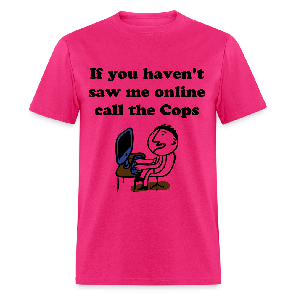 Unisex Social Media Print T Shirt - fuchsia