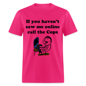 Unisex Social Media Print T Shirt - fuchsia