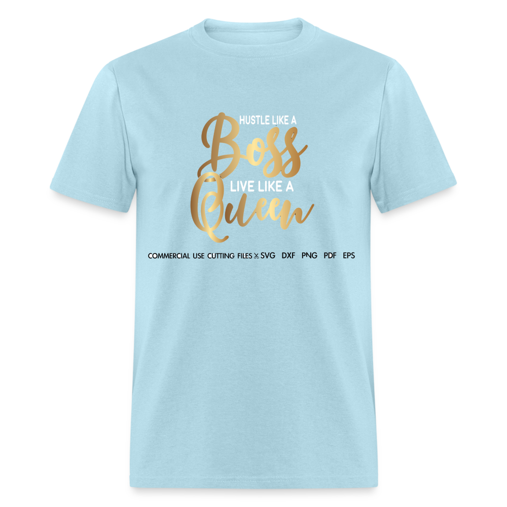 Women's Classic Boss Queen Print T Shirt - powder blue