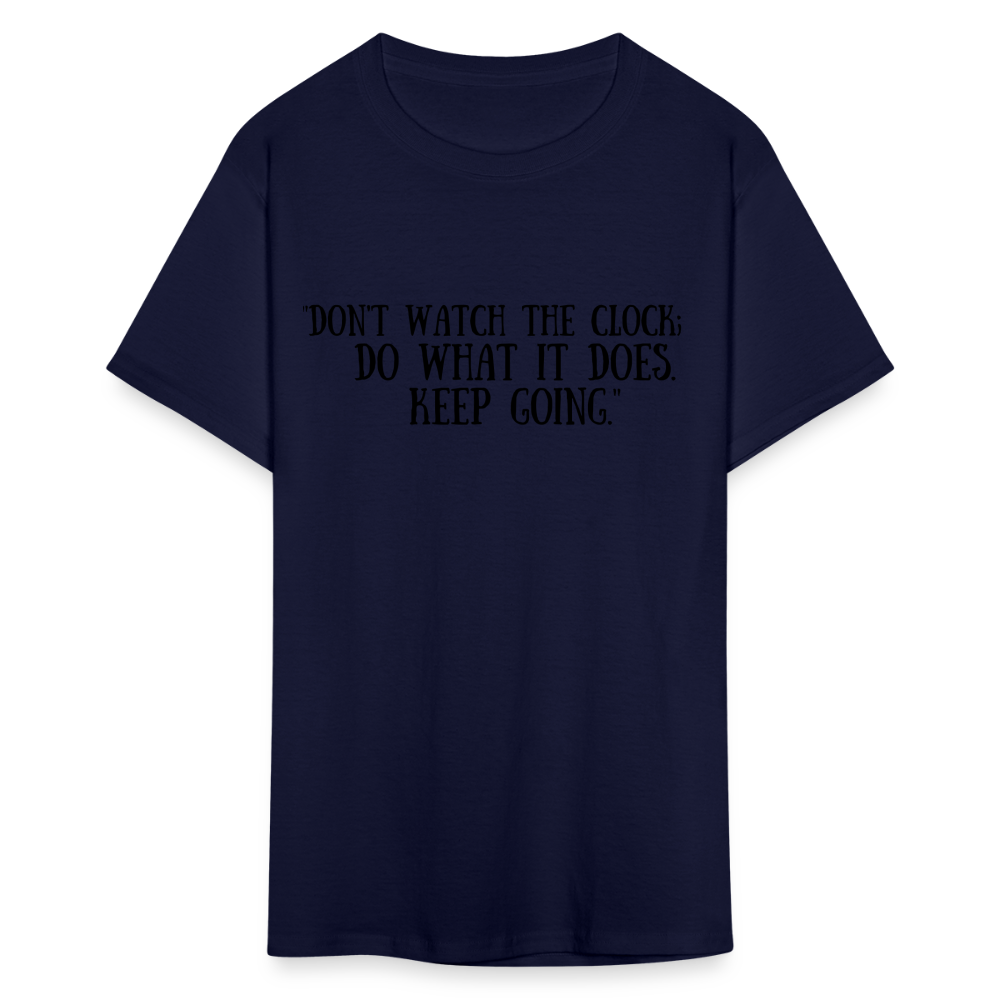 Unisex Classic  Watch the Clock Print T Shirt - navy