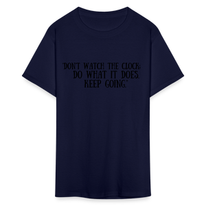 Unisex Classic  Watch the Clock Print T Shirt - navy