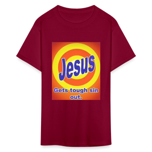 Unisex Classic Jesus Print T Shirt - burgundy