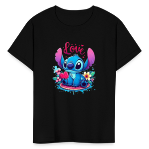 Kids Fruit of the Loom Stitch Print T Shirt - black