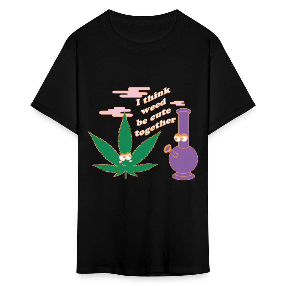 Unisex Classic Weed Print T Shirt - black