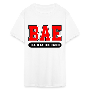 Unisex Classic Bae Print Fruit of The Loom T Shirt - white