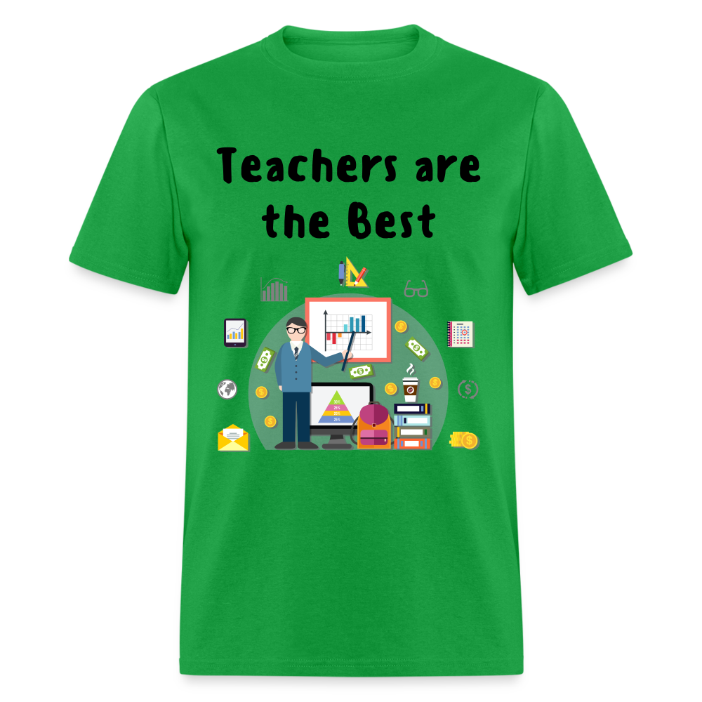 Unisex Adult Teachers Print T Shirt - bright green