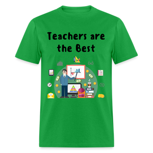 Unisex Adult Teachers Print T Shirt - bright green