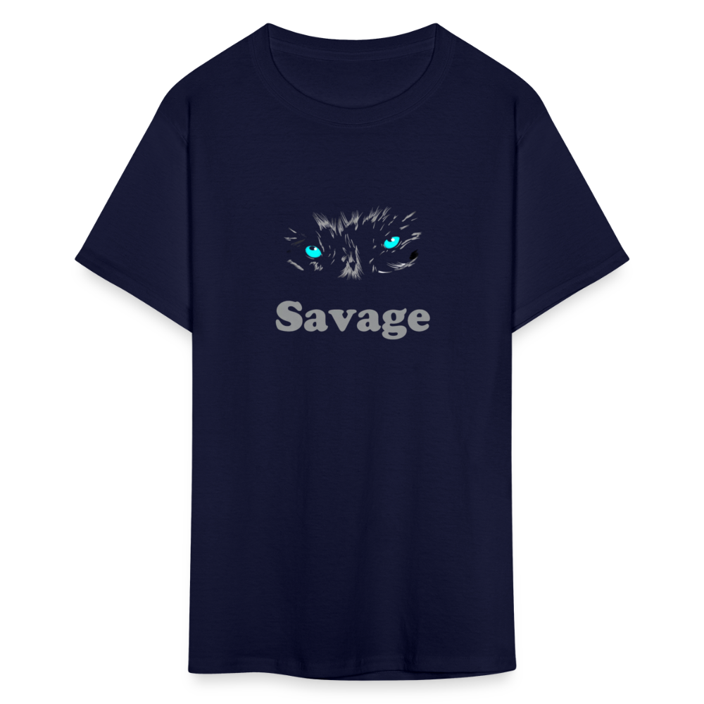 Unisex Savage Print T Shirt - navy