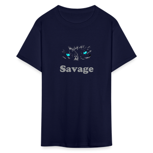 Unisex Savage Print T Shirt - navy