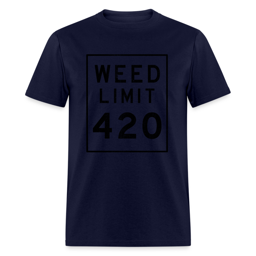 Unisex Weed Limit 420 Print T Shirt - navy