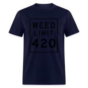 Unisex Weed Limit 420 Print T Shirt - navy