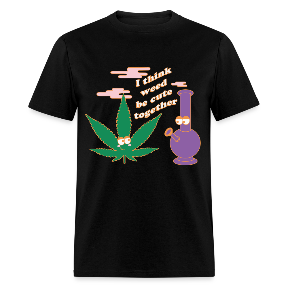 Unisex Classic Weed Print T Shirt - black