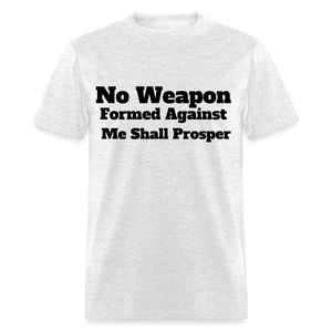 Adult Unisex  No Weapon Print T Shirt - light heather gray