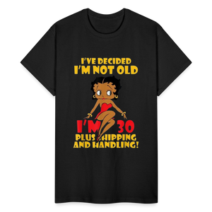 Women's Gildan Cotton I'm Not Old Print T Shirt - black