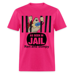 Unisex Ren and Stimpy Print T Shirt - fuchsia