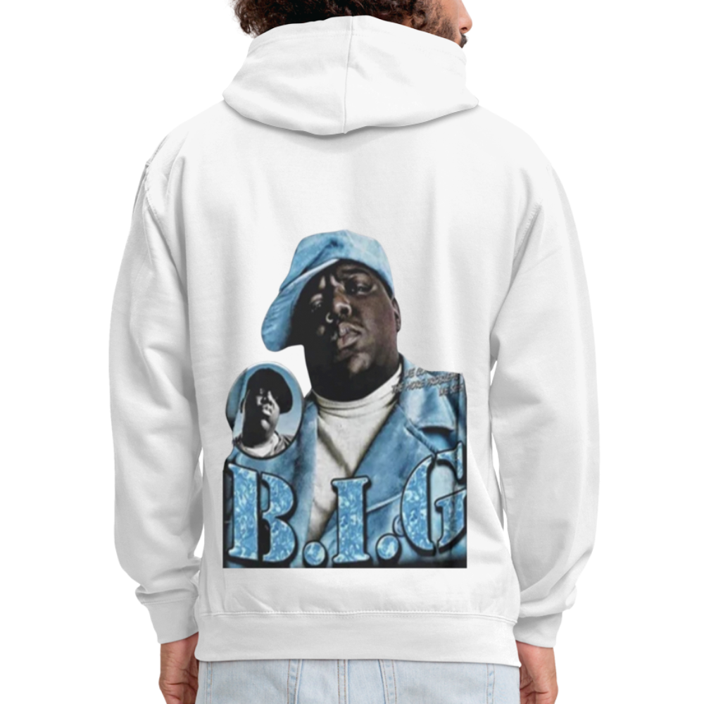 Unisex Contrast Biggie Print Hoodie - white/gray