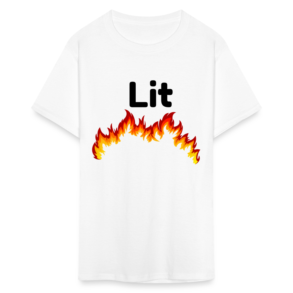 Unisex Lit Print T Shirt - white