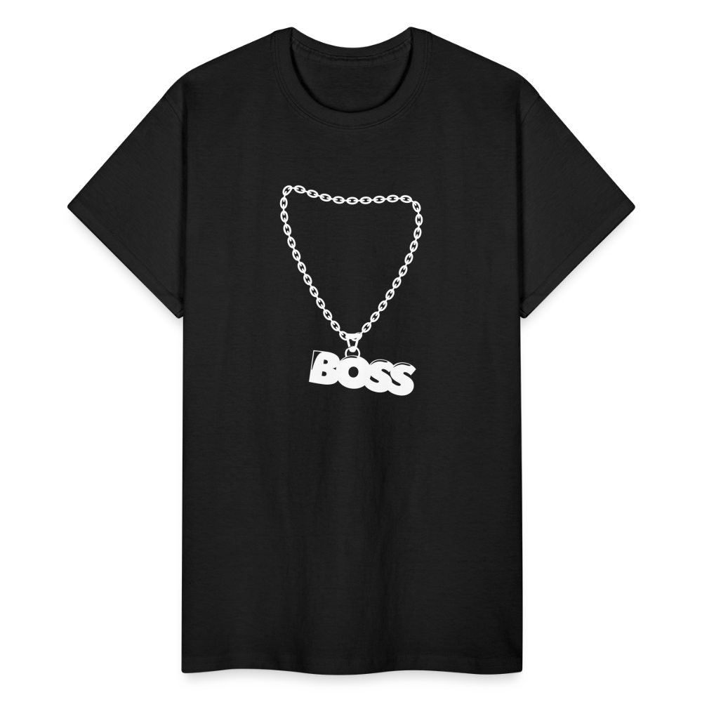 Unisex Adult Gildan Ultra Cotton Boss Print T Shirt - black