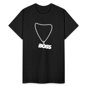 Unisex Adult Gildan Ultra Cotton Boss Print T Shirt - black