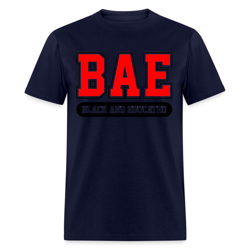 Unisex Classic Bae Print Fruit of The Loom T Shirt - navy