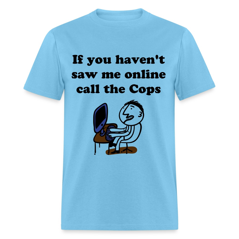 Unisex Social Media Print T Shirt - aquatic blue