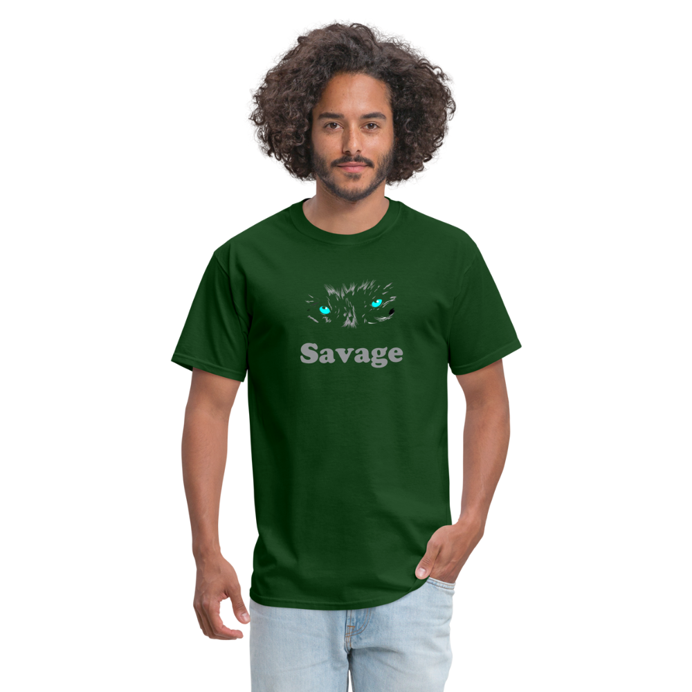 Unisex Savage Print T Shirt - forest green