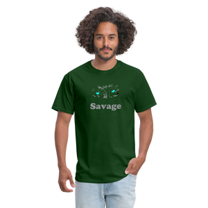 Unisex Savage Print T Shirt - forest green