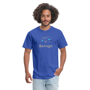 Unisex Savage Print T Shirt - royal blue