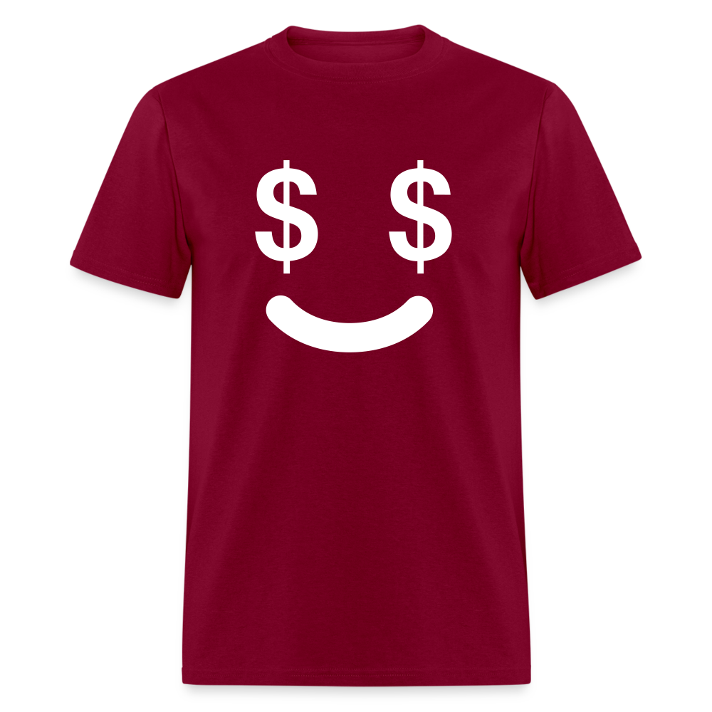 Unisex  Money Face Print T Shirt - burgundy