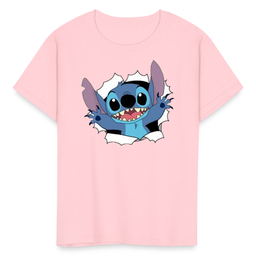 Kids and Babies Unisex Stitch Print  T-Shirt - pink