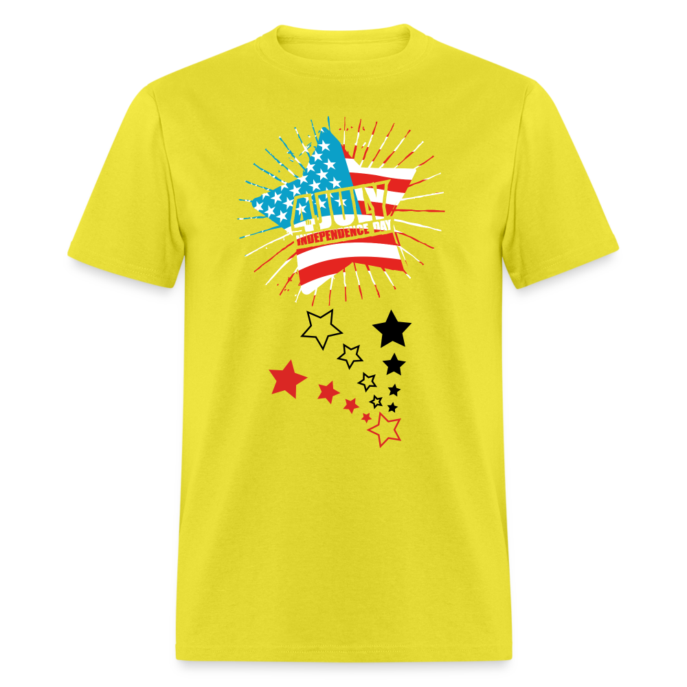 Unisex Independence Day Print T Shirt - yellow