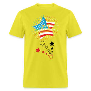 Unisex Independence Day Print T Shirt - yellow
