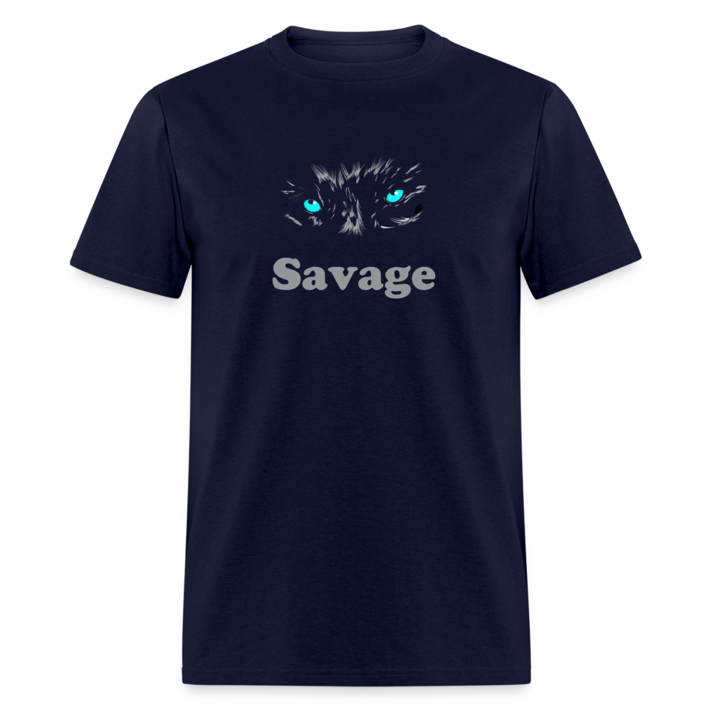 Unisex Savage Print T Shirt - navy