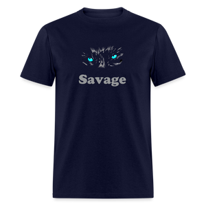 Unisex Savage Print T Shirt - navy