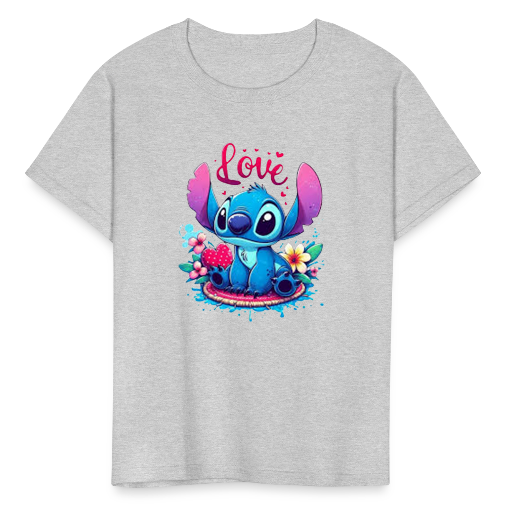 Kids Fruit of the Loom Stitch Print T Shirt - heather gray