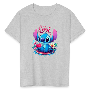 Kids Fruit of the Loom Stitch Print T Shirt - heather gray