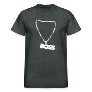 Unisex Adult Gildan Ultra Cotton Boss Print T Shirt - deep heather