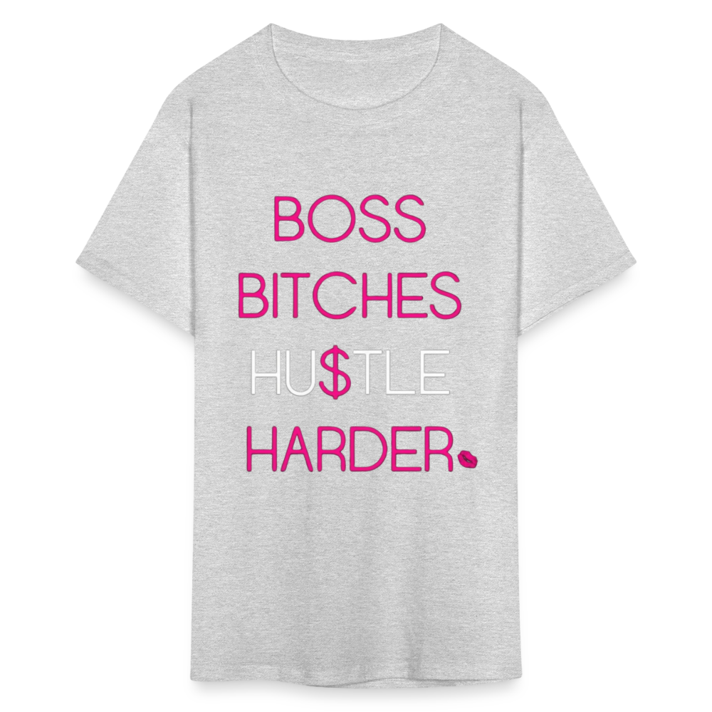 Women's Classic Boss Print T Shirt - heather gray