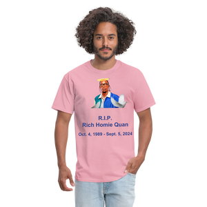 Unisex  RIP Rich Homie Quan Print T Shirt - pink