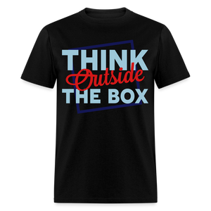 Unisex Adults Think Outside the Box Print T Shirt - black