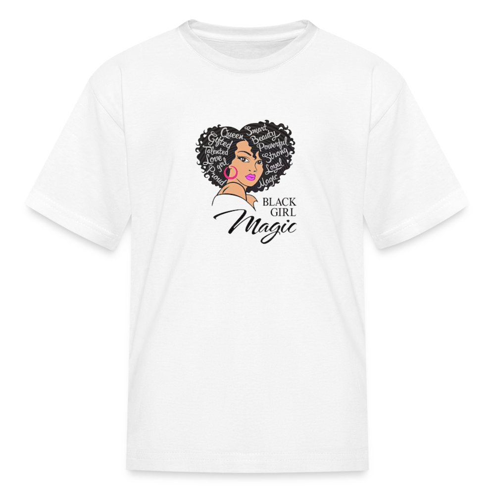 Girls Fruit of the Loom Black Girl Print T Shirt - white