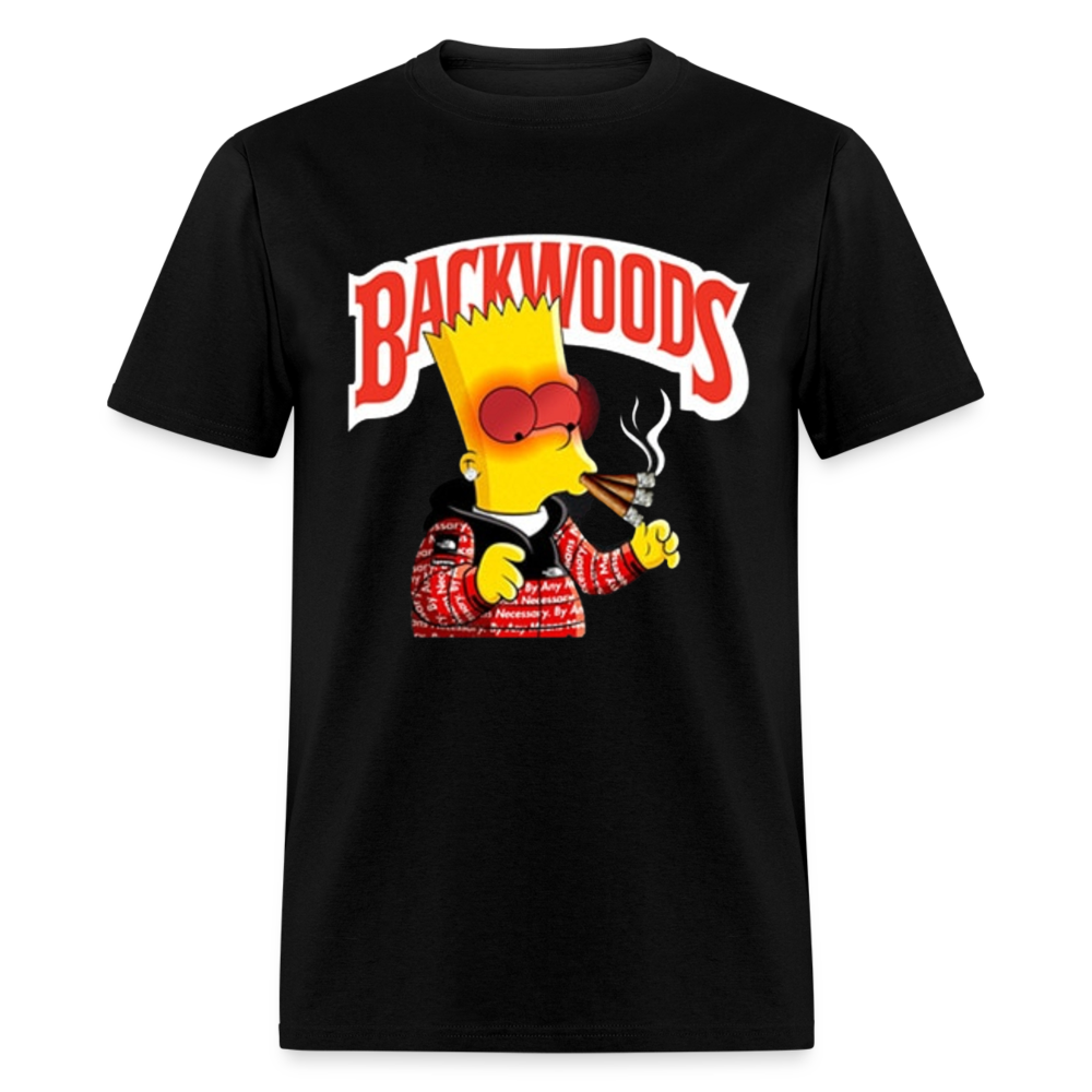 Unisex Backwoods Bart Print T Shirt - black