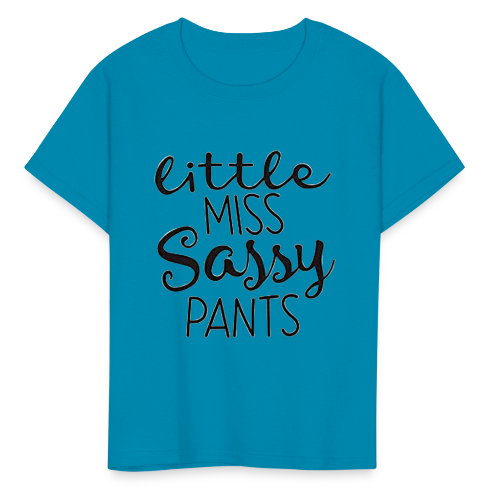 Kids and Babies Miss Sassy Pants Print T Shirt - turquoise